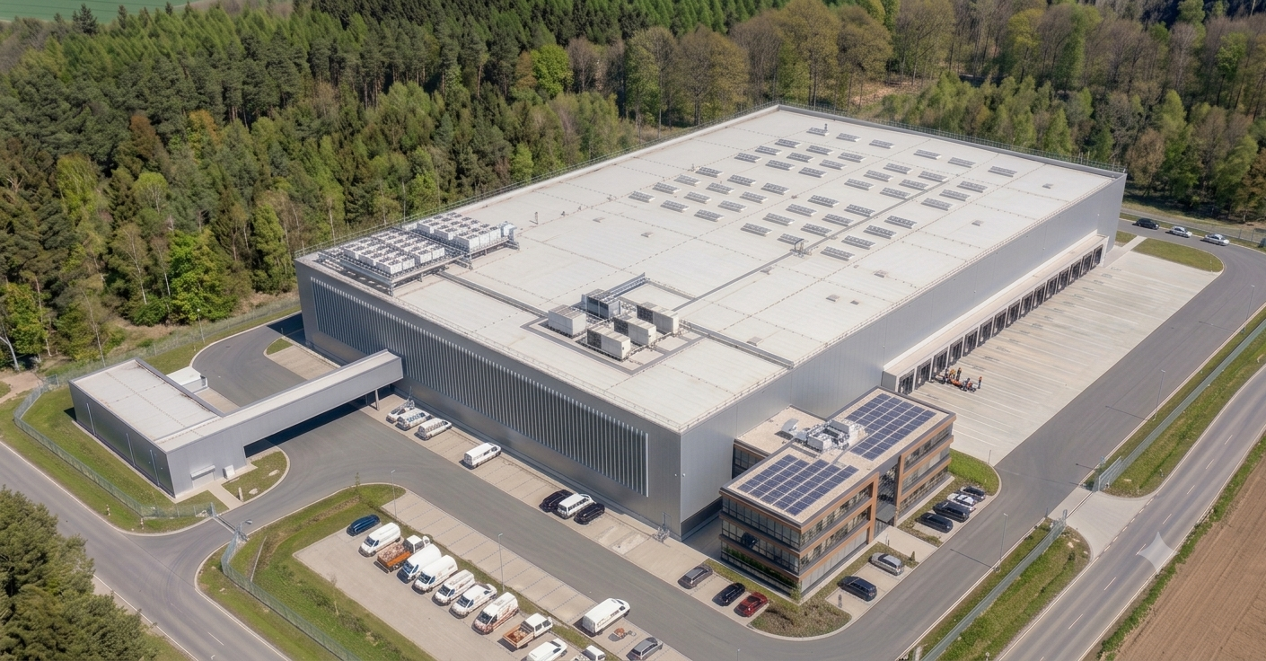 Application du revêtement cool roofing WhiteRoof sur toiture industrielle — surface blanche réfléchissante